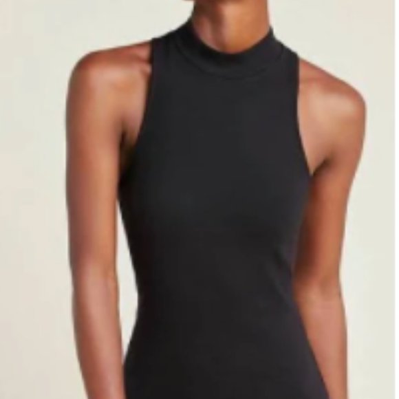 Stateside Mock Neck Tank Top Black Sz M - Picture 1 of 5